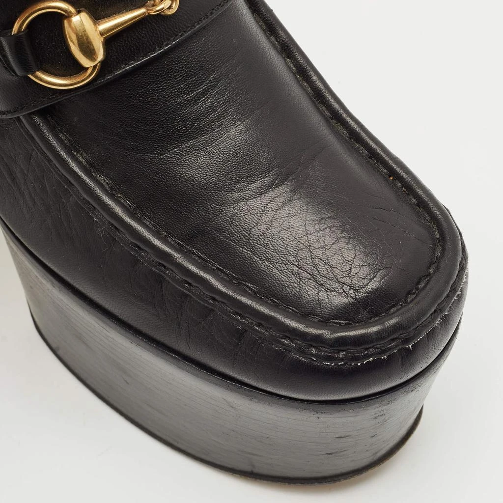 Gucci Gucci Black Leather Pearl Studded Vegas Platform Loafer Pumps Size 39 7