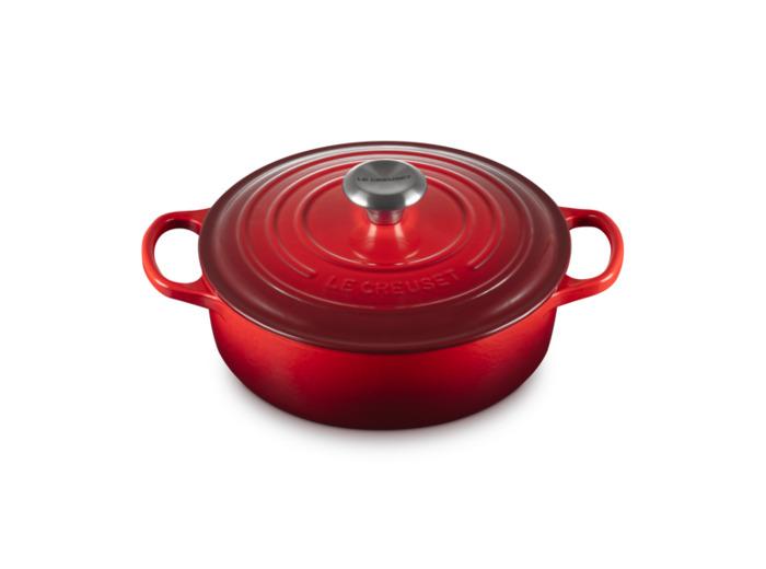 Le Creuset Cocotte ronde basse 24cm en fonte émaillée bouton Inox