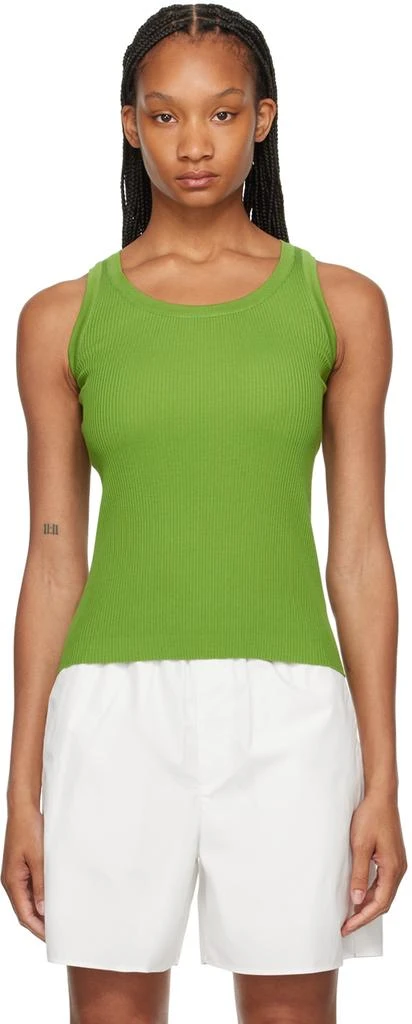 AURALEE Green High Gauge Tank Top 1