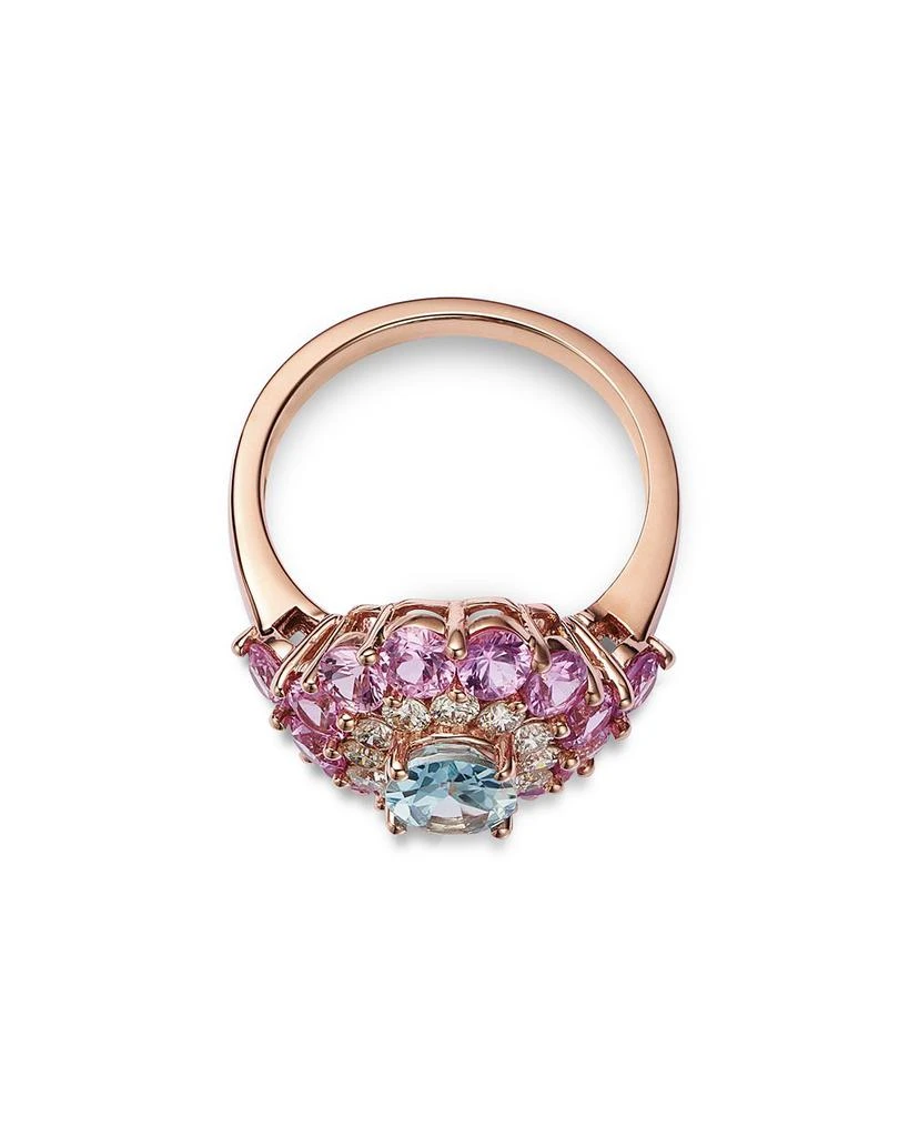 Bloomingdale
s Fine Collection Aquamarine, Pink Sapphire 
Diamond Halo Ring in 14K Rose Gold 3