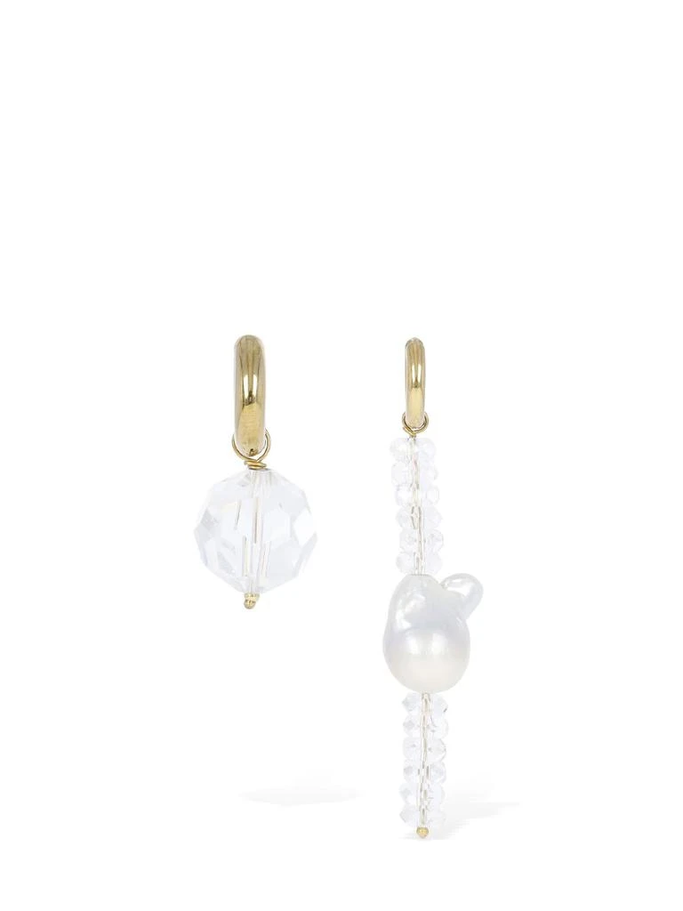 Timeless Pearly Crystal & Pearl Mismatched Earrings 1