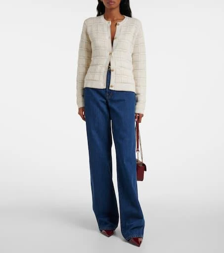Gucci Checked lamé wool-blend jacquard blazer 2