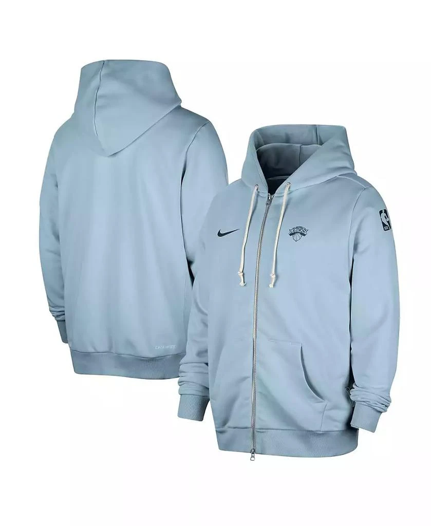 NIKE Men's Light Blue New York Knicks Authentic Standard Issue Full-Zip Hoodie Jacket 1