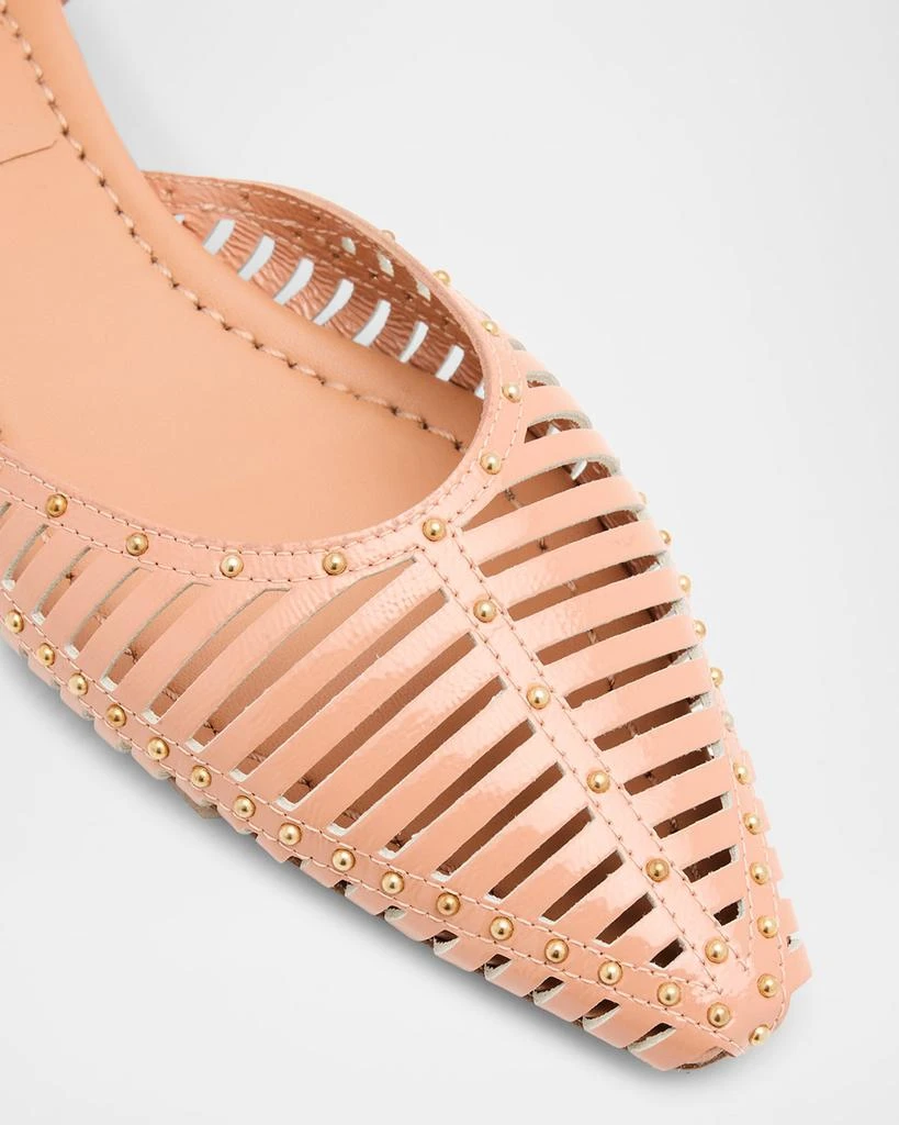 Ulla Johnson Violette Caged Leather Ankle-Strap Ballerina Flats 6