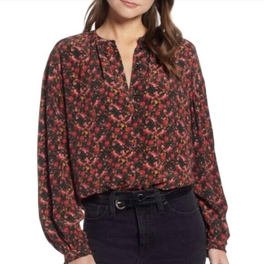 Something Navy Something Navy - Floral Easy Volume Long Sleeve Blouse