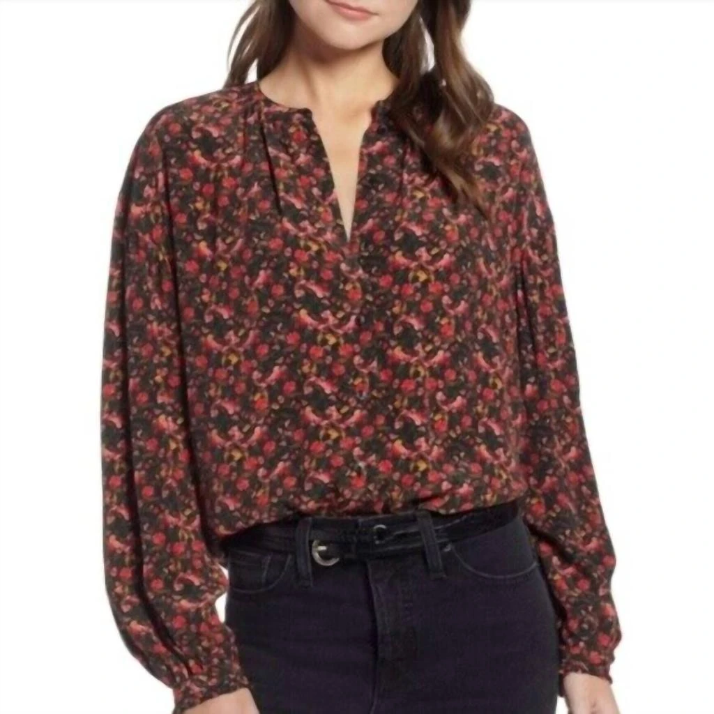 Something Navy Something Navy - Floral Easy Volume Long Sleeve Blouse 1