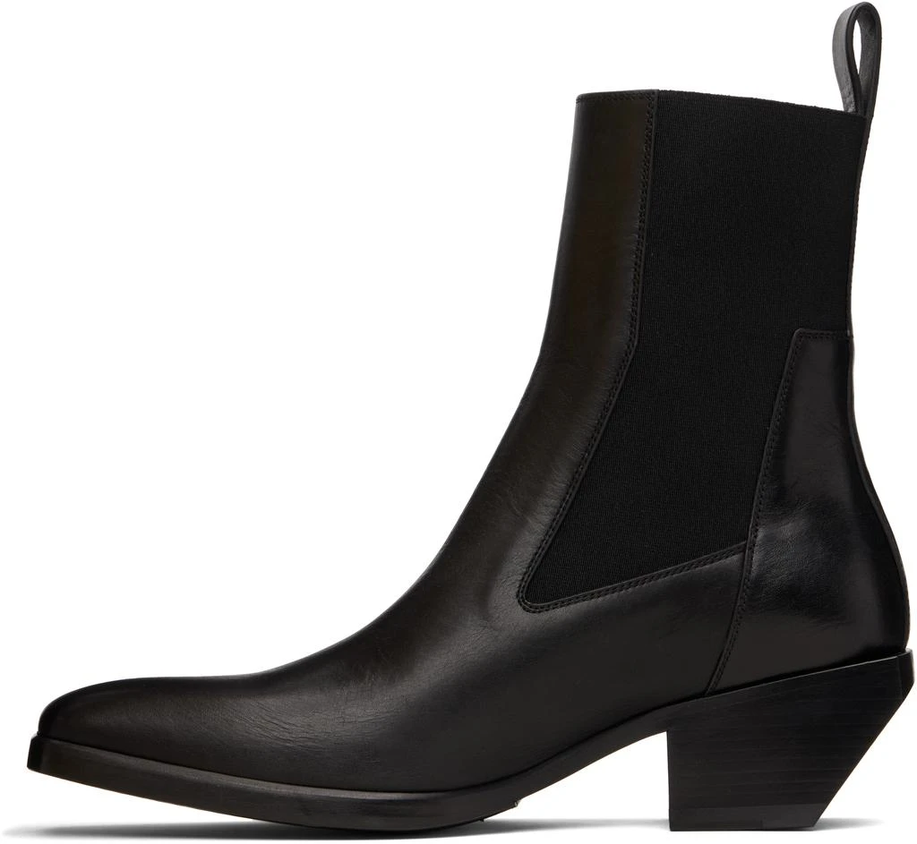 Rick Owens Black Concordians Heeled Sliver Chelsea Boots 3