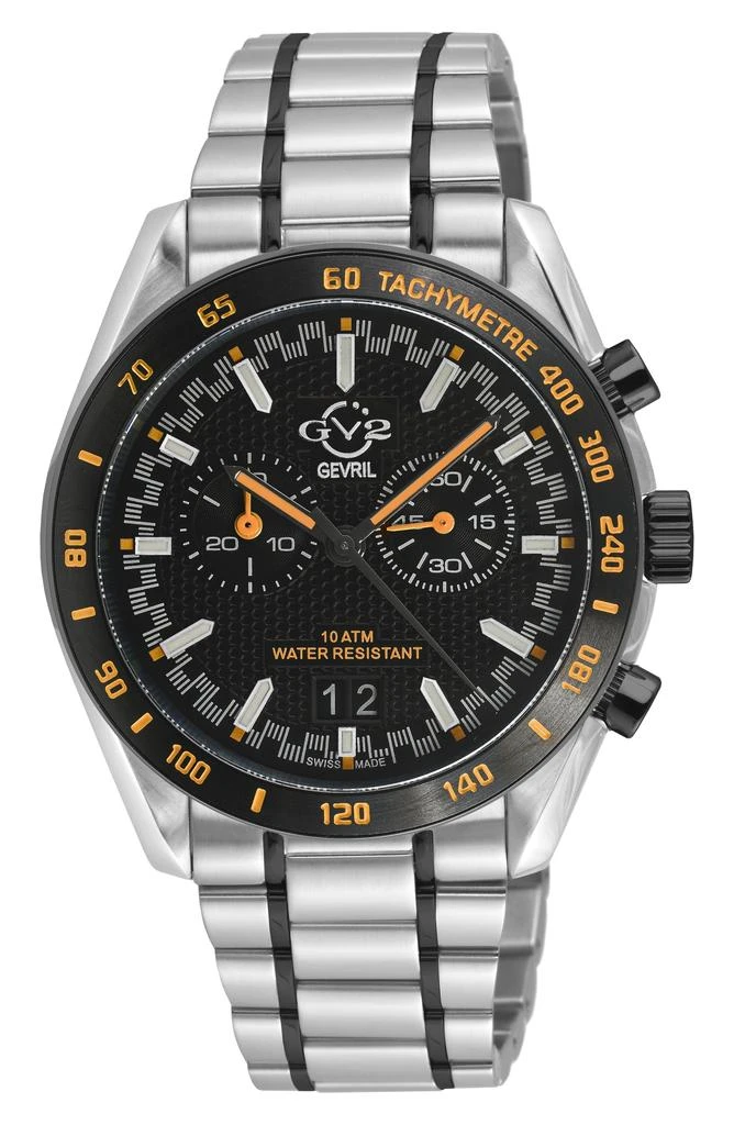 GV2 Freccia Stainless Steel Swiss Quartz Bracelet Watch, 42mm 1