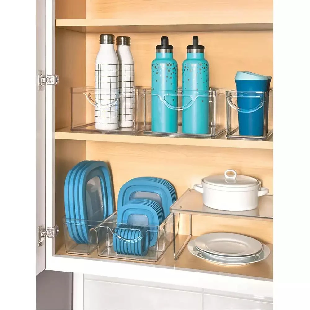 iDesign Stackable Pantry Storage Bin with Handles, Set of 2, Clear, Made in USA 3