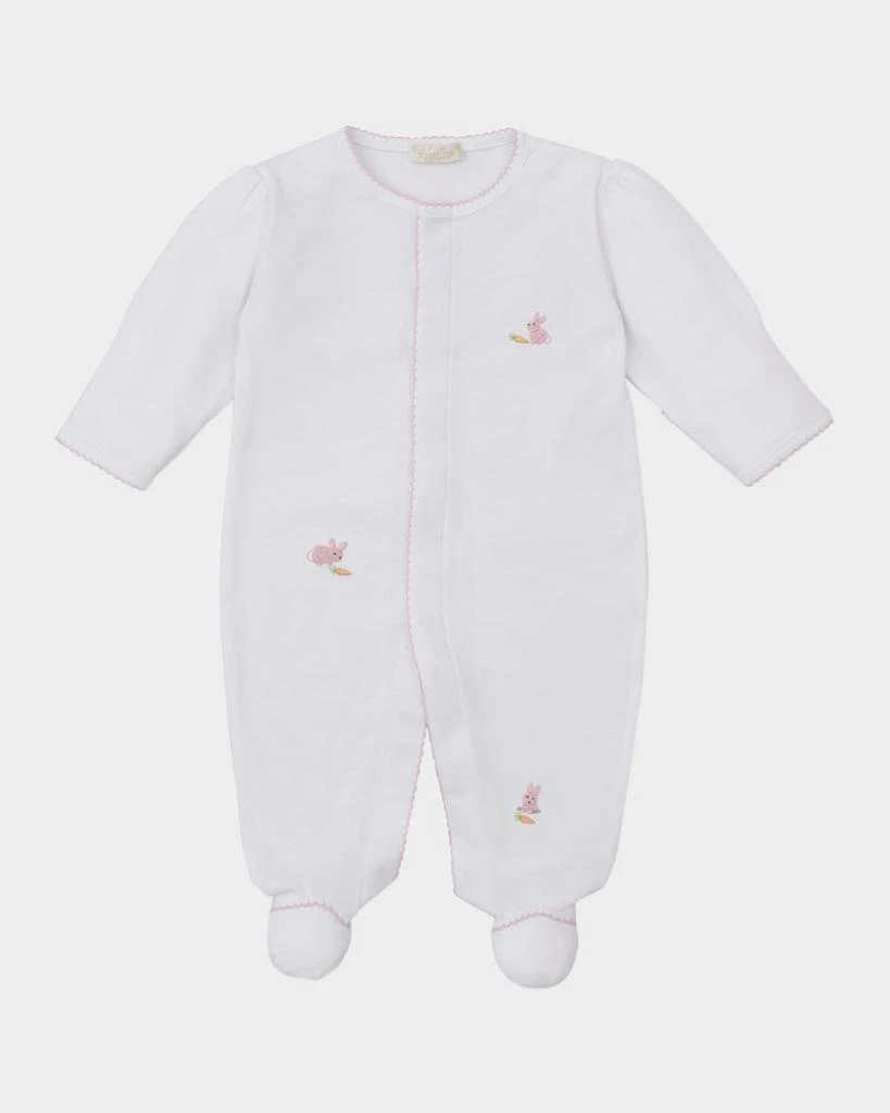Kissy Kissy Girl's Premier Hand Embroidered Bunny Patch Footie, Size Newborn-9M 1