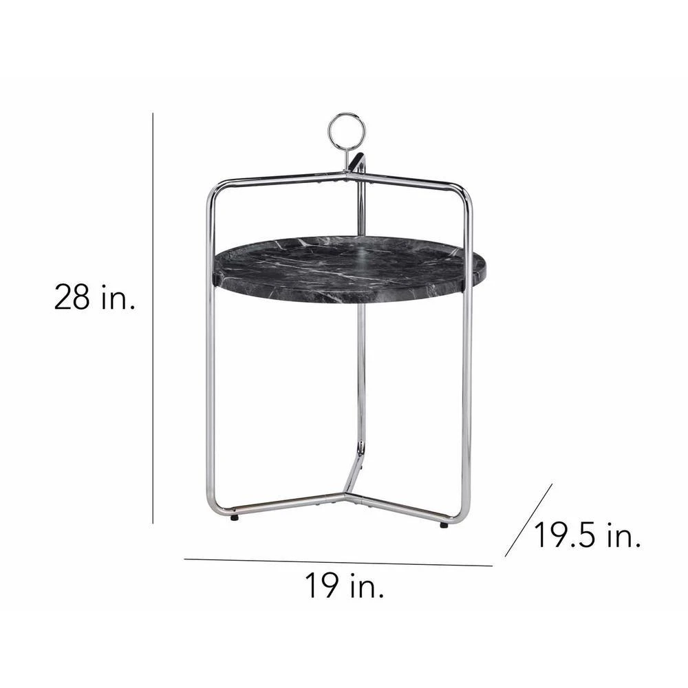 Steve Silver Miro Side Table - Black/Silver 2