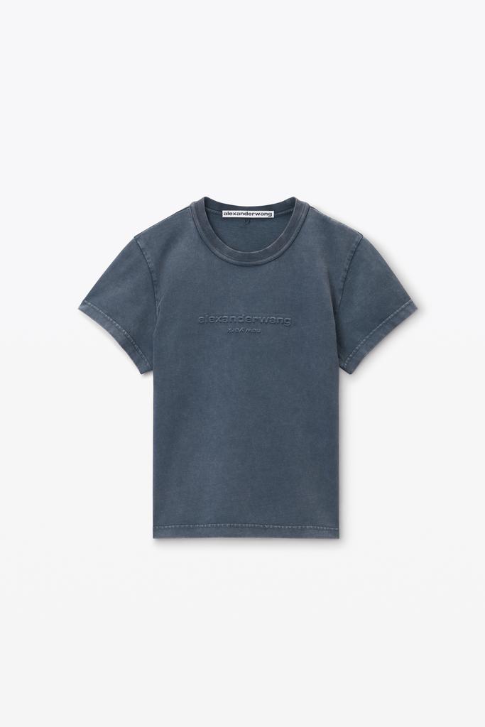 Alexander Wang shrunken logo embossed tee in cotton