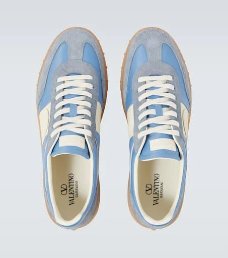 Valentino Upvillage suede-trimmed leather sneakers 4