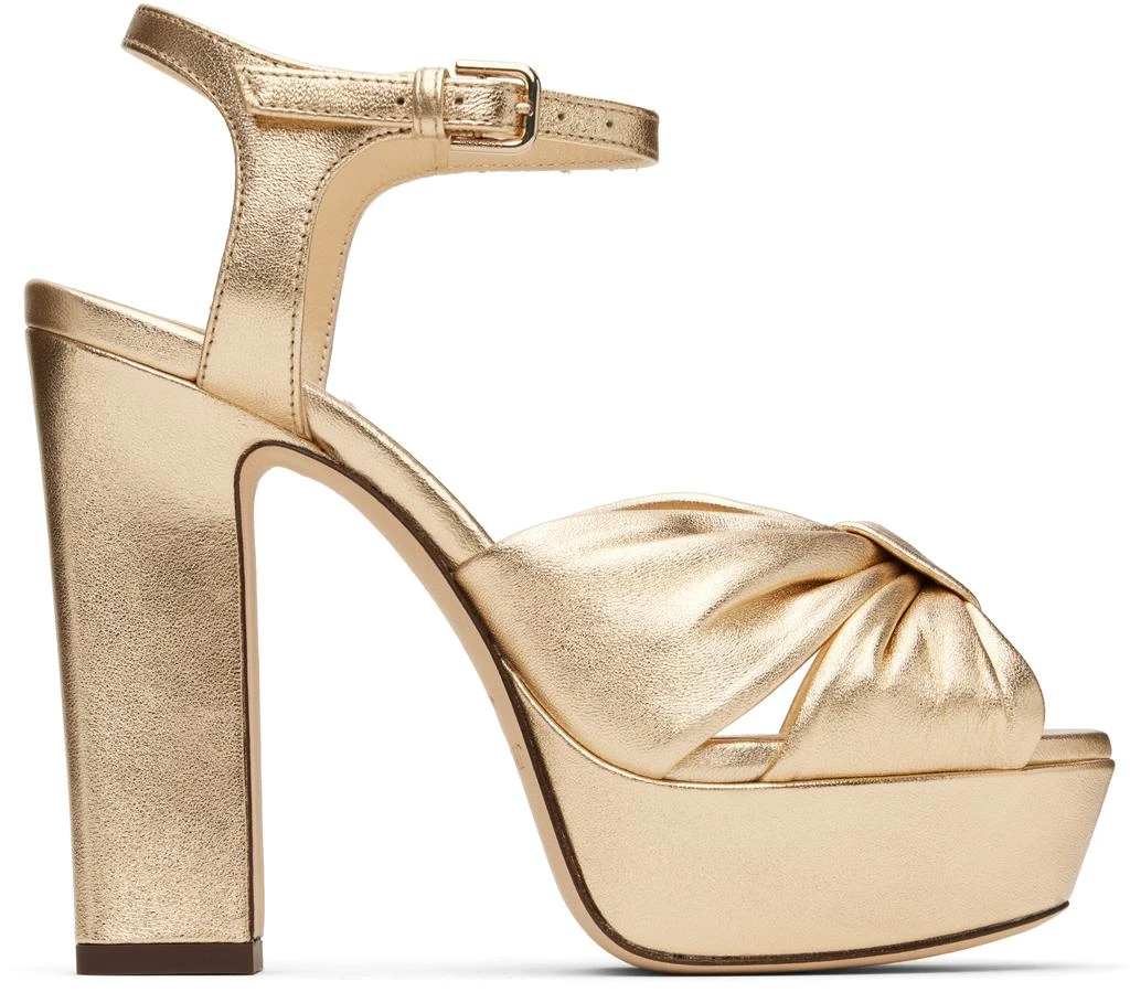 Jimmy Choo Gold Heloise 120 Heeled Sandals 1