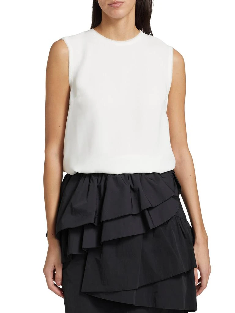 Barneys New York Chiffon Frayed Shell Top