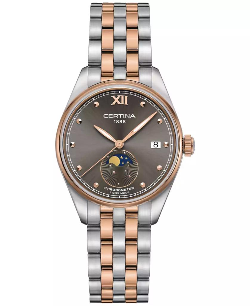 Certina Women's Swiss DS-8 Moon Phase Two-Tone Stainless Steel Bracelet Watch 33mm