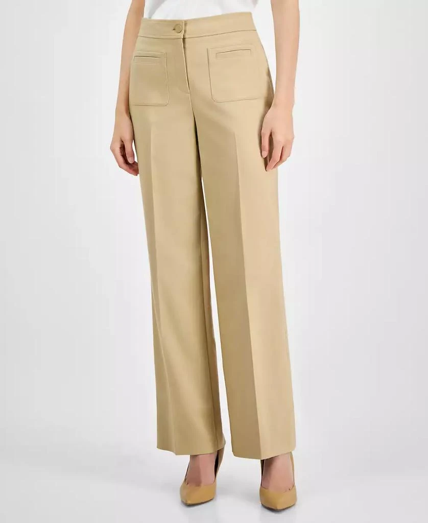Anne Klein Petite High-Rise Patch-Pocket Flare-Leg Pants 3