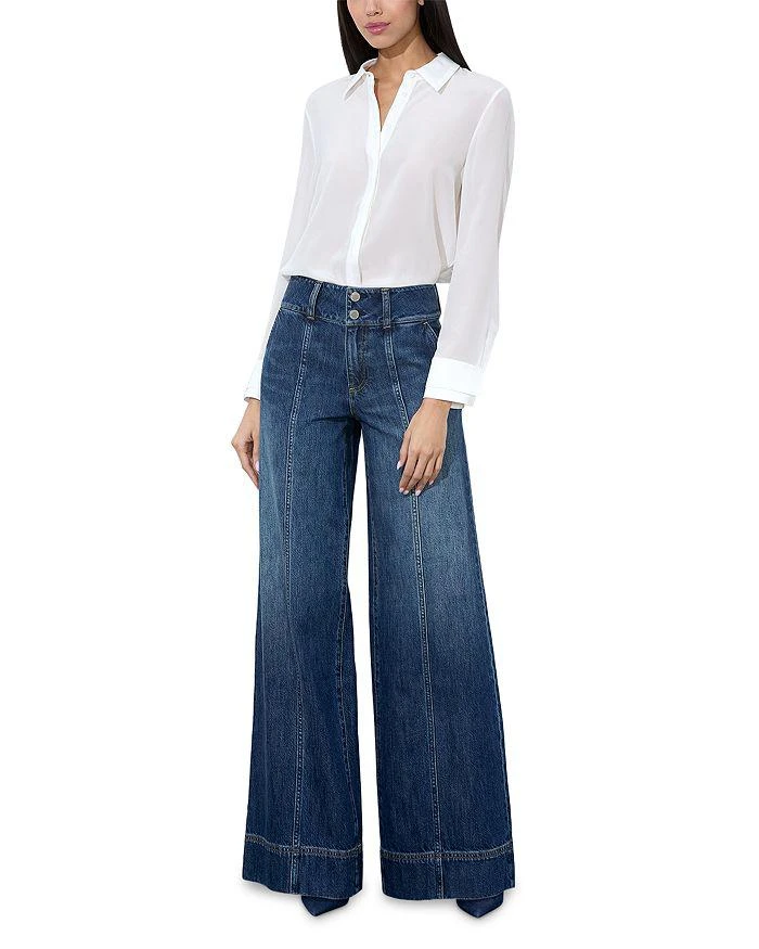 Alice + Olivia Mame High Rise Wide Leg Jeans in Denim Vintage 5