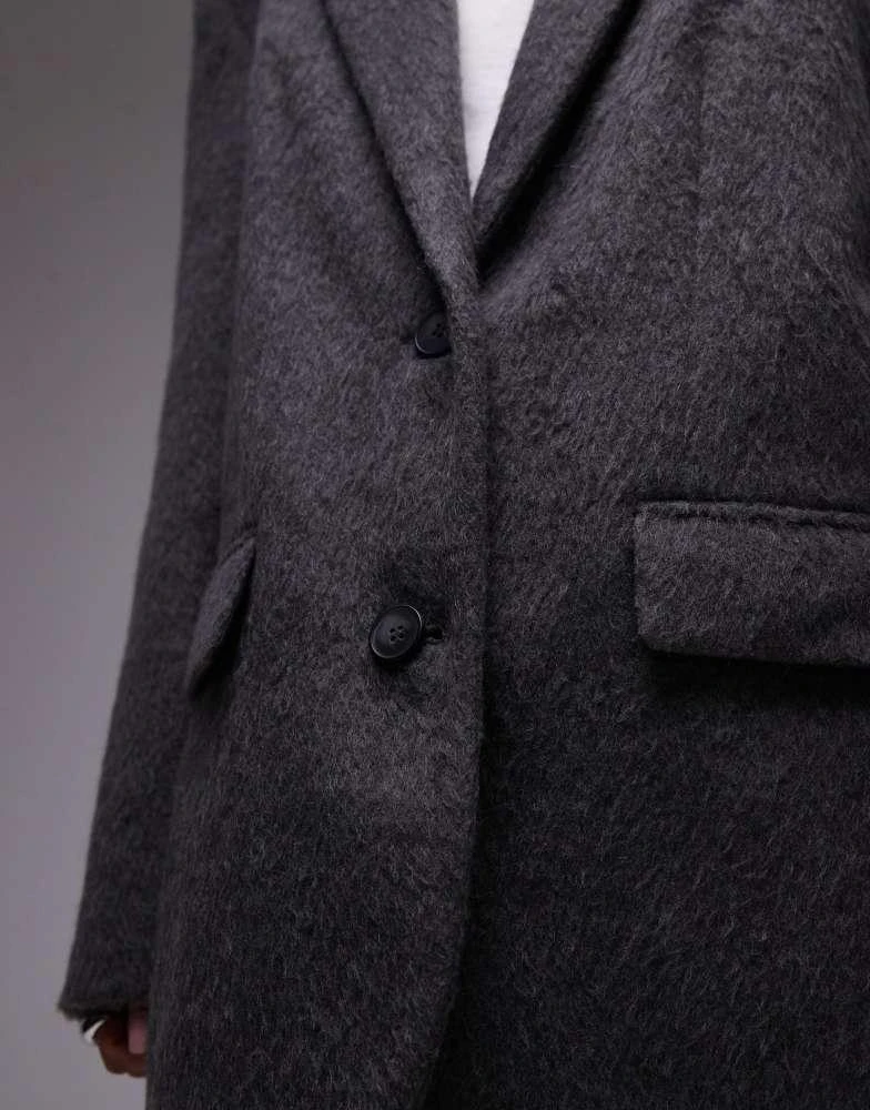 Topshop Topshop brushed wool look blazer coat in grey 3