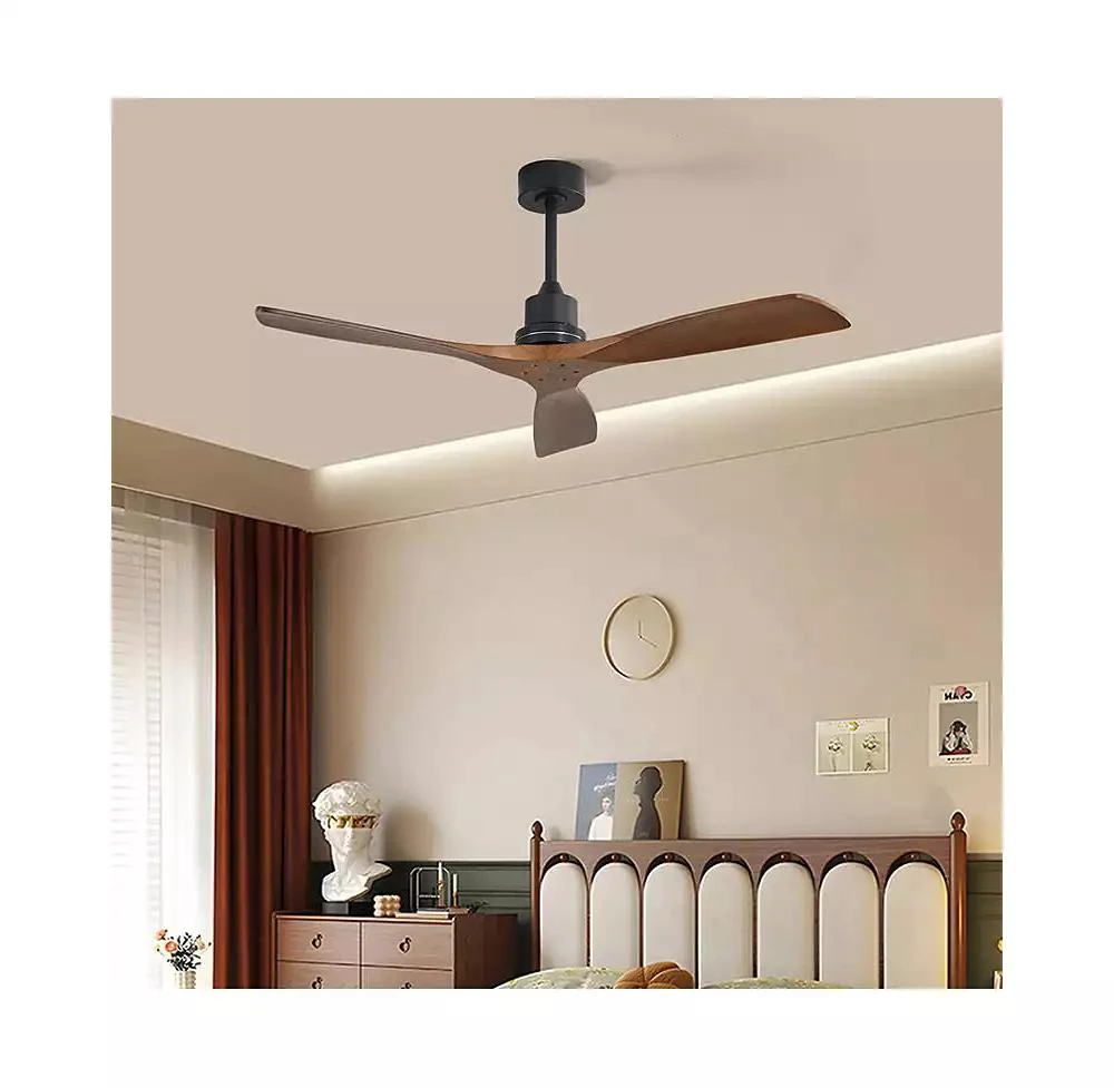 Sofucor 52-inch Modern Black 3-Blade Light Ceiling Fan with Remote Control and Supporting Mobile Device Connection 2