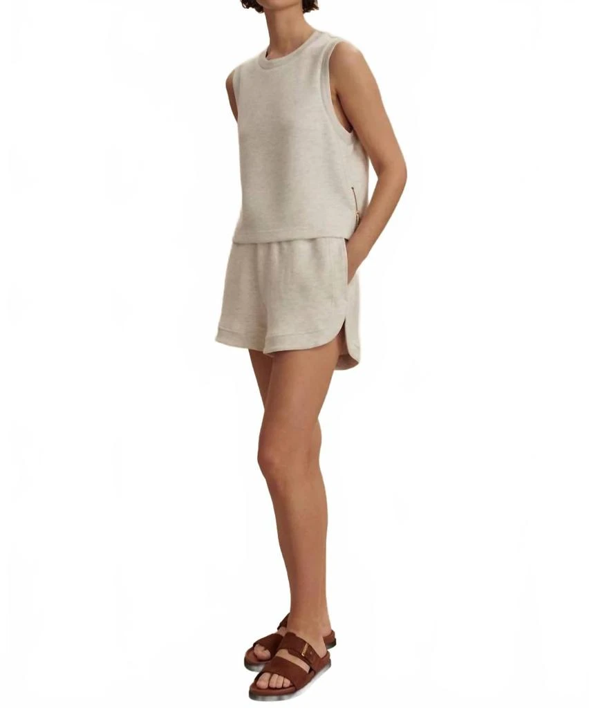 Varley Shea Crop Tank In Ivory Marl 2