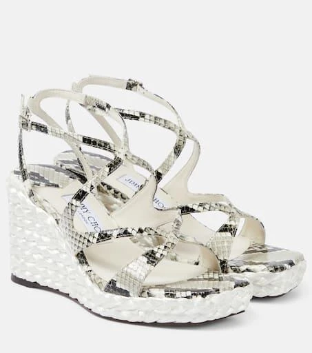 Jimmy Choo Ayla 85 leather espadrille wedges 1