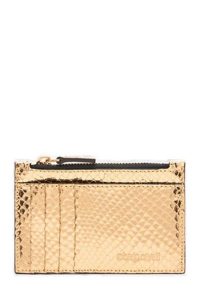 Roberto Cavalli Roberto Cavalli Logo Embossed Zipped Card Holder