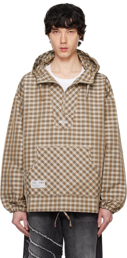 Umbro Brown Slam Jam Edition Masked Hood Plaid Jacket