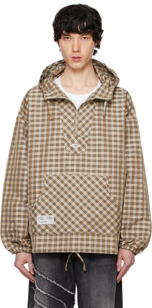 Umbro Brown Slam Jam Edition Masked Hood Plaid Jacket 1