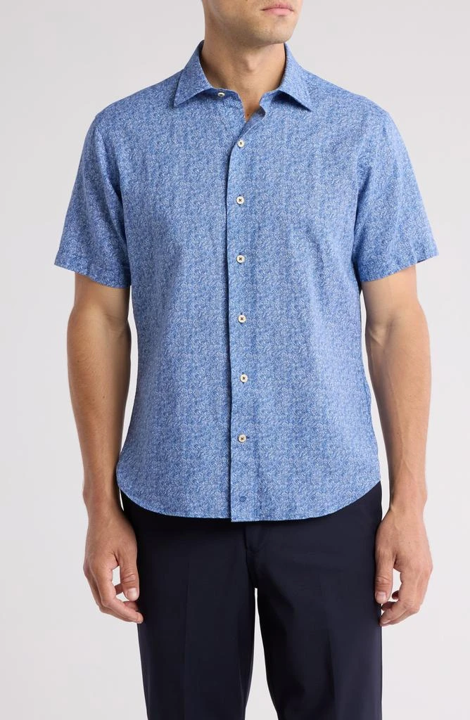 David Donahue Novelty Casual Short Sleeve Button-Up Shirt 1