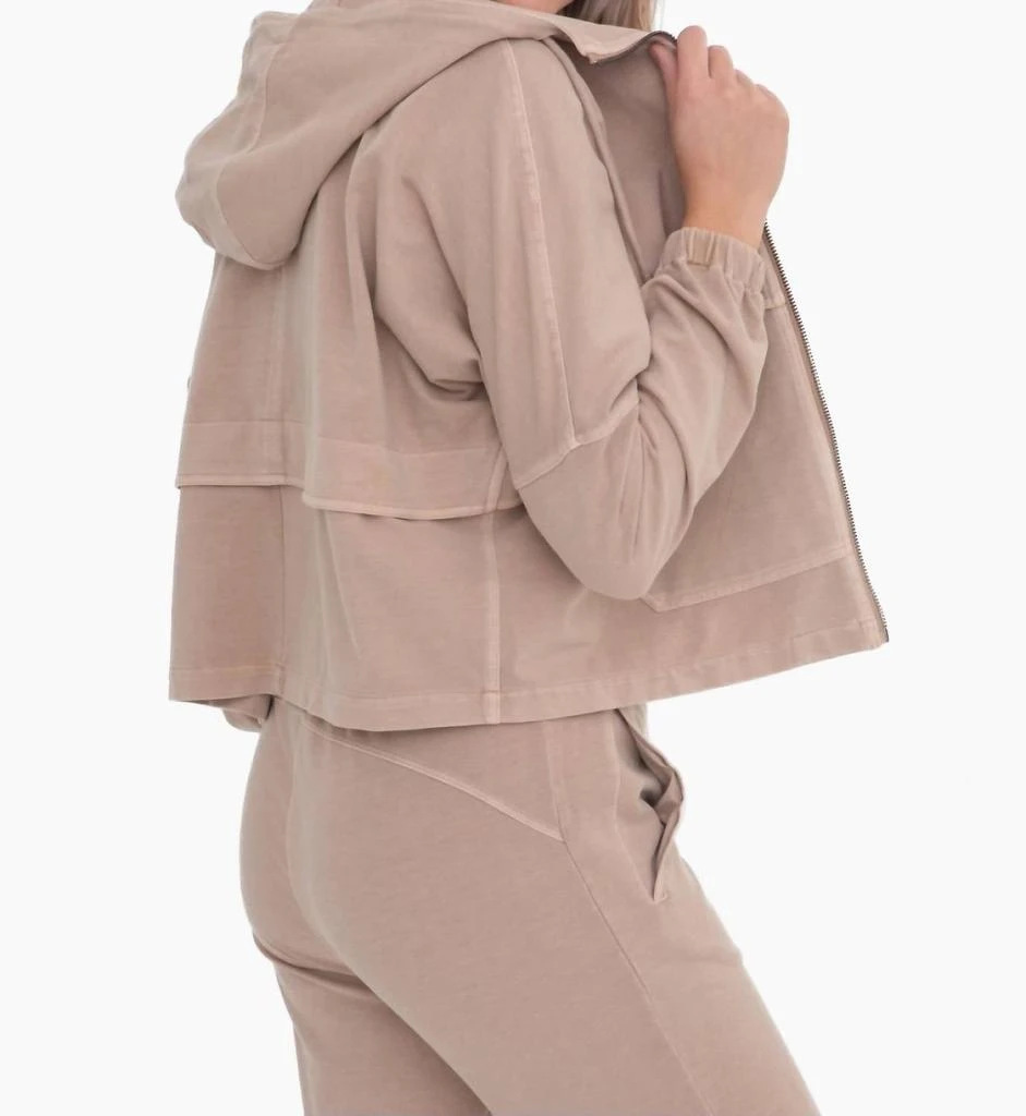 mono b Utility Style Denim Jacket In Taupe 2