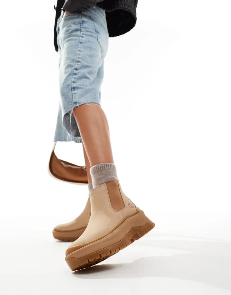Timberland Timberland Roxie Lane chunky chelsea boot in beige nubuck 1