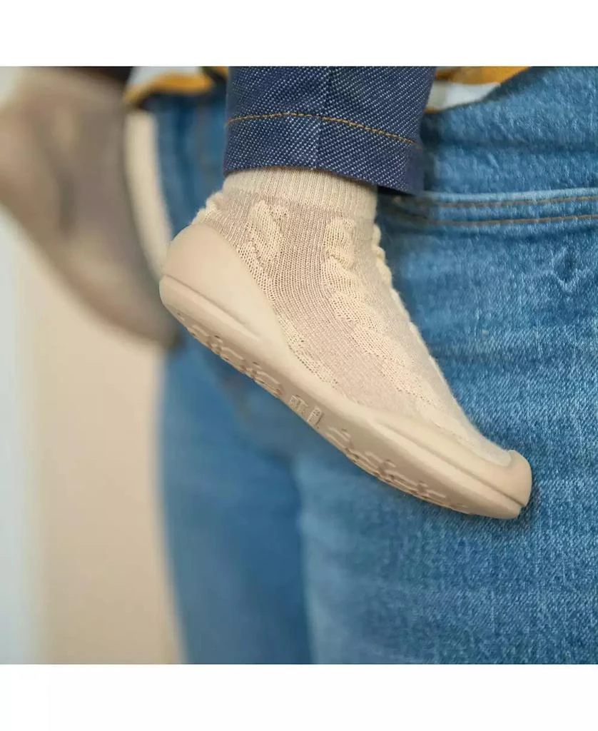 Komuello Toddler First Walk Sock Shoes - Cable Dark Beige 4