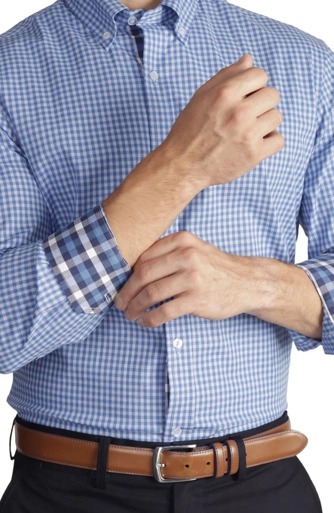 TailorByrd Regular Fit Gingham Stretch Button-Down Shirt 3