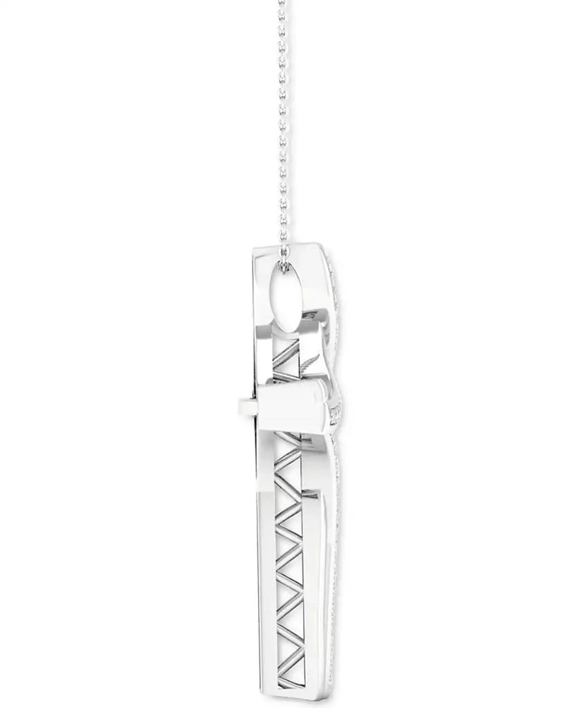 Macy's Twinkling Diamond Star Diamond Cross 18' Pendant Necklace (1/5 ct. t.w.) in 10k White Gold 5