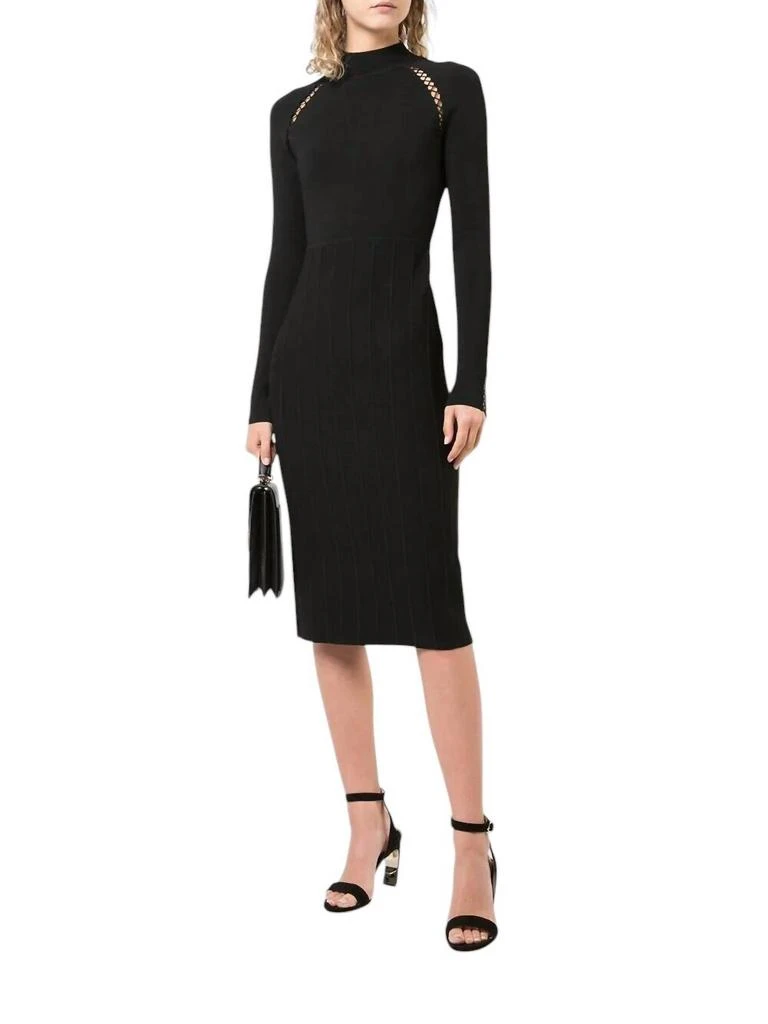 LELA ROSE Lela Rose - Mock Neck Long Sleeve Knit Cocktail Dress 1