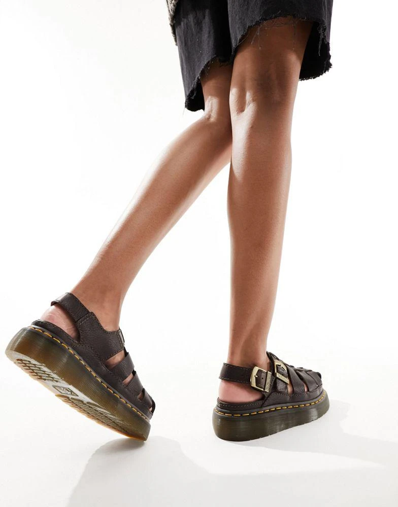 Dr. Martens Dr Martens Wrenlie quad caged sandals in brown 3