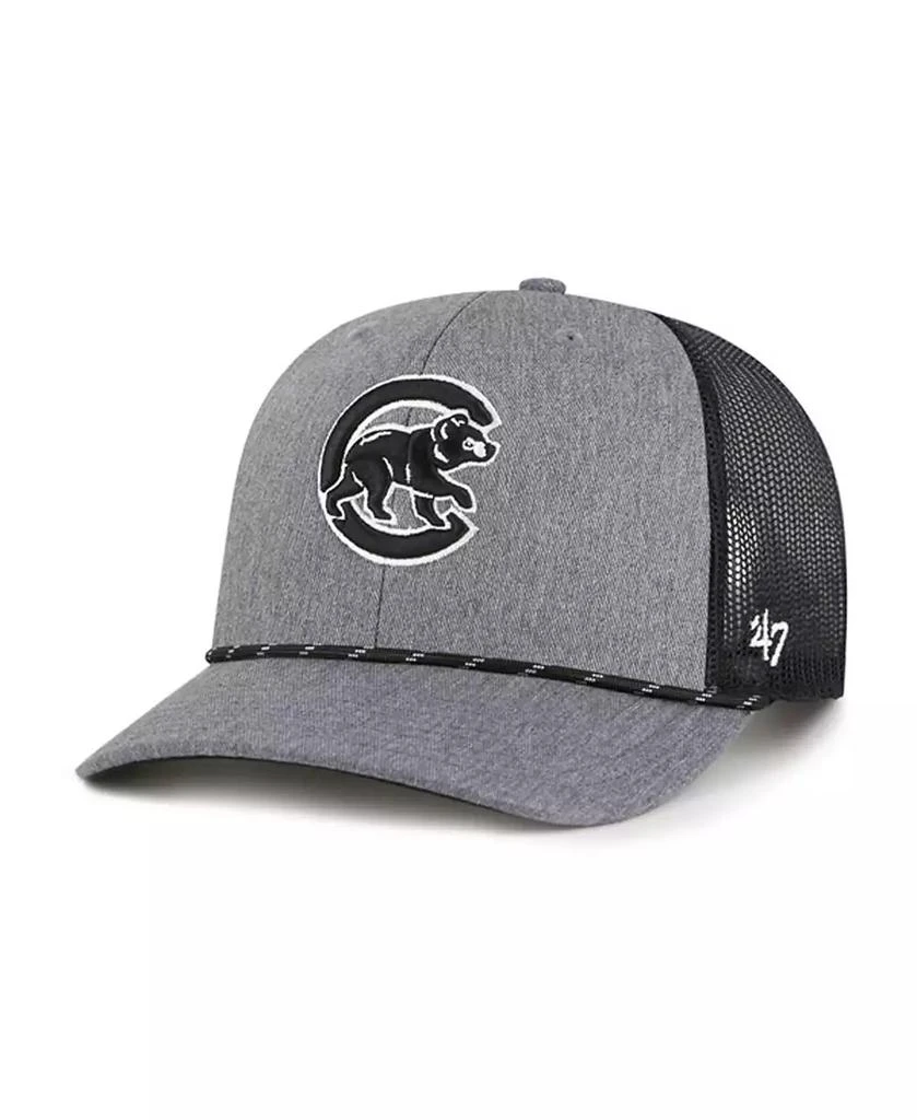 47 Brand Men's Charcoal Chicago Cubs Carbon Rope Trucker Adjustable Hat 1