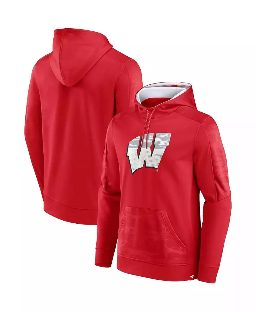 Fanatics Men's Red Wisconsin Badgers On The Ball Pullover Hoodie 1