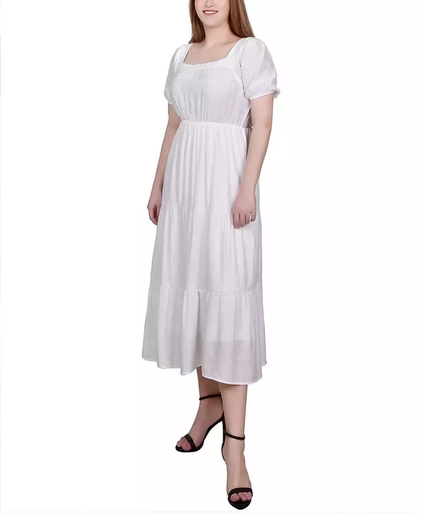 NY Collection Petite Short Sleeve Tiered Midi Dress 3