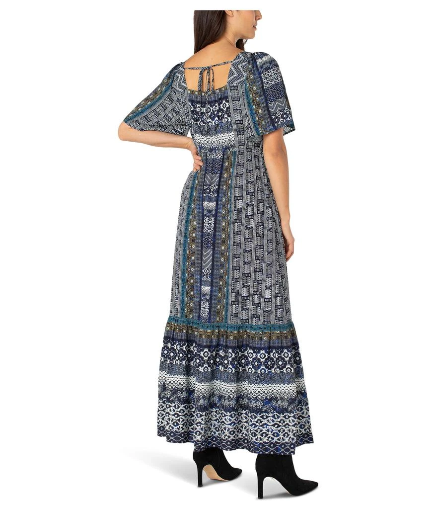 Liverpool Los Angeles Elbow Sleeve Square Neck Woven Maxi Dress With Pockets 2
