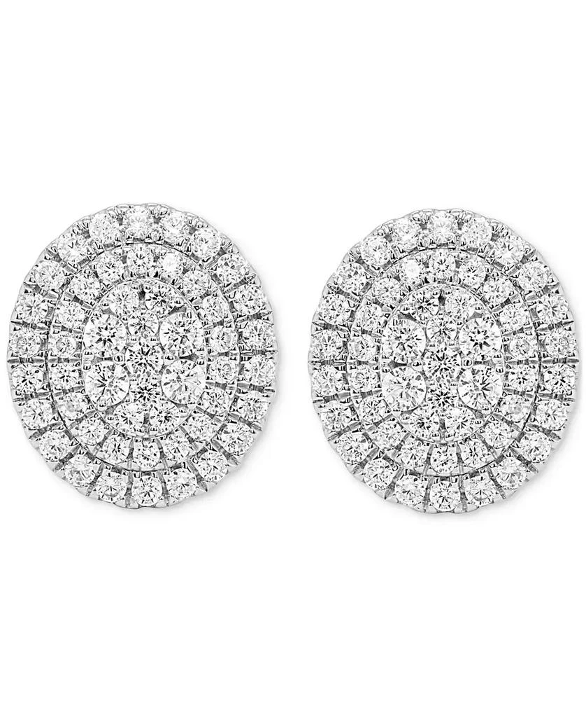 Forever Grown Diamonds Lab Grown Diamond Double Halo   Cluster Stud Earrings (2 ct. t.w.)  in Sterling Silver or 14k Gold-Plated Sterling Silver 3
