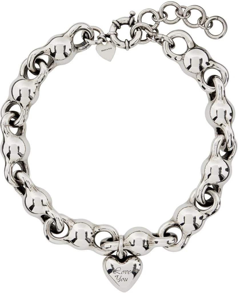 Acne Studios Silver Heart Charm Necklace 1