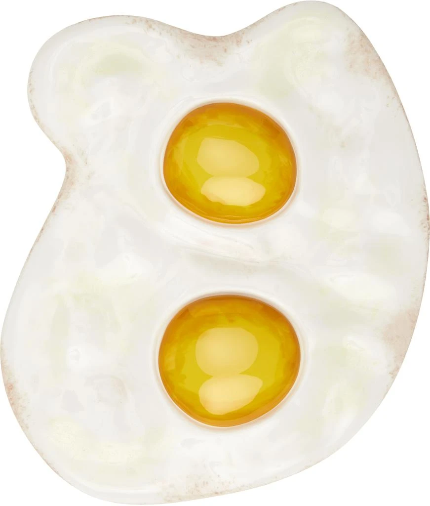 Moschino White Maxi Eggs Brooch 1