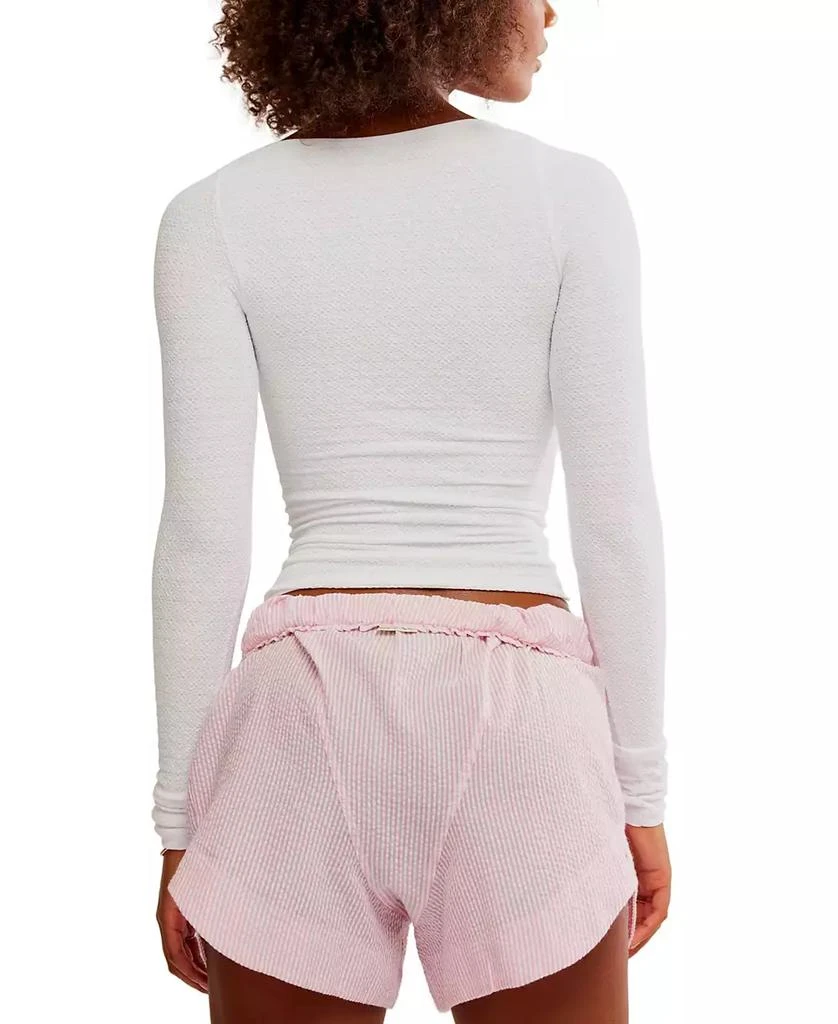 Free People Women's Love Letter Textured Long-Sleeve Top 2