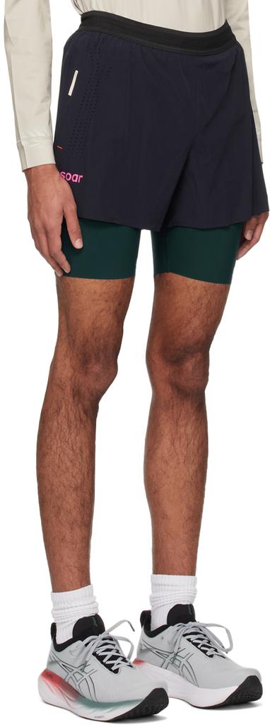 Soar Running Navy Dual Shorts