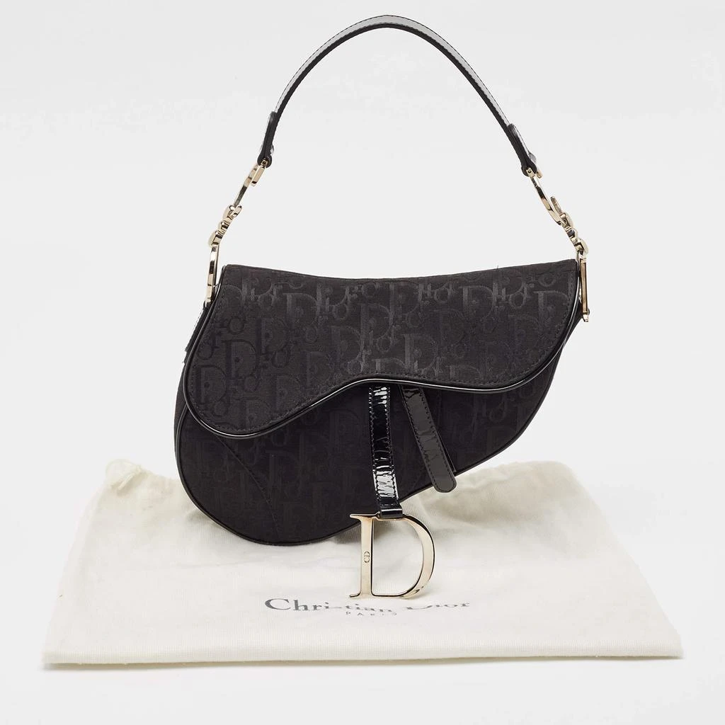 Dior Dior Black Oblique Canvas and Patent Leather XS Saddle Bag 12