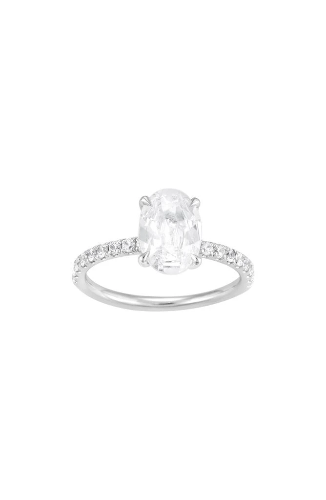 Badgley Mischka 14K Gold Oval Cut Lab-Created Diamond Pavé Ring - 2.4ct 3