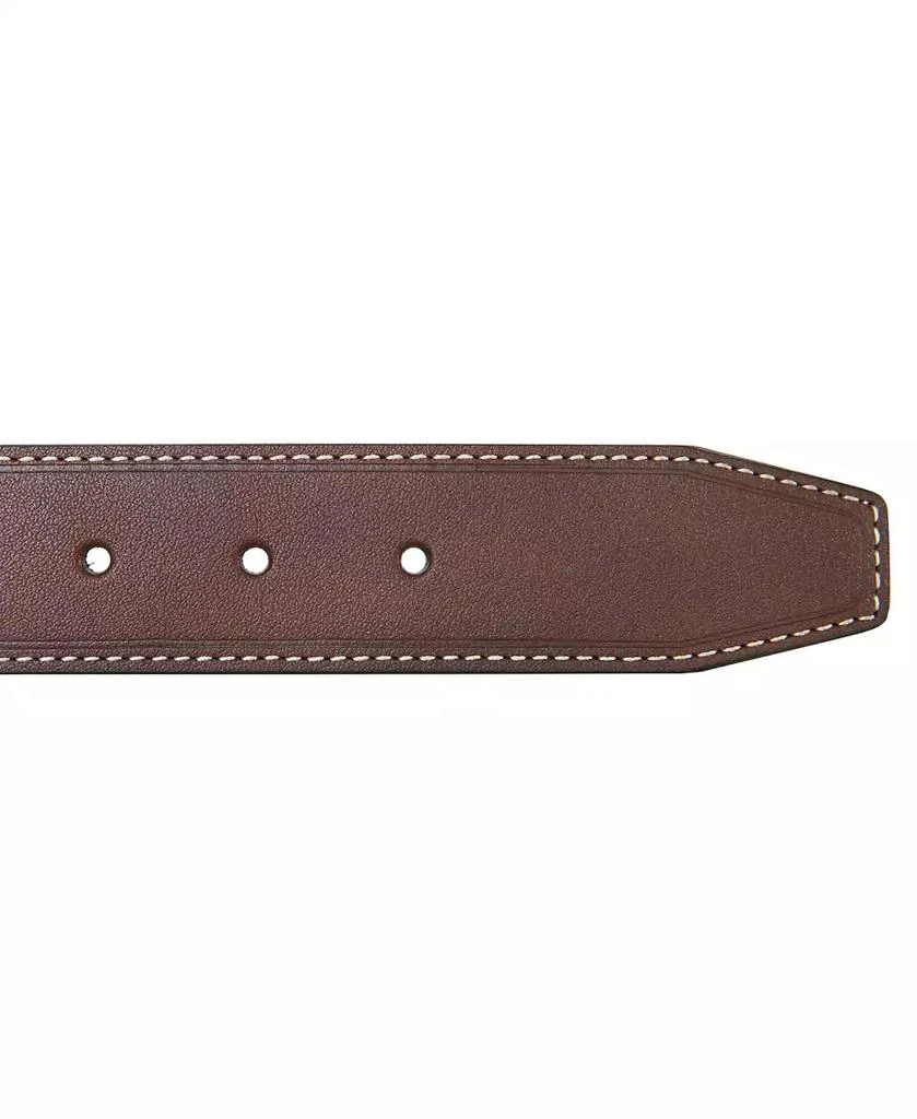 Nautica Men's Leather Jean Belt with Signature Engraved Keeper 5