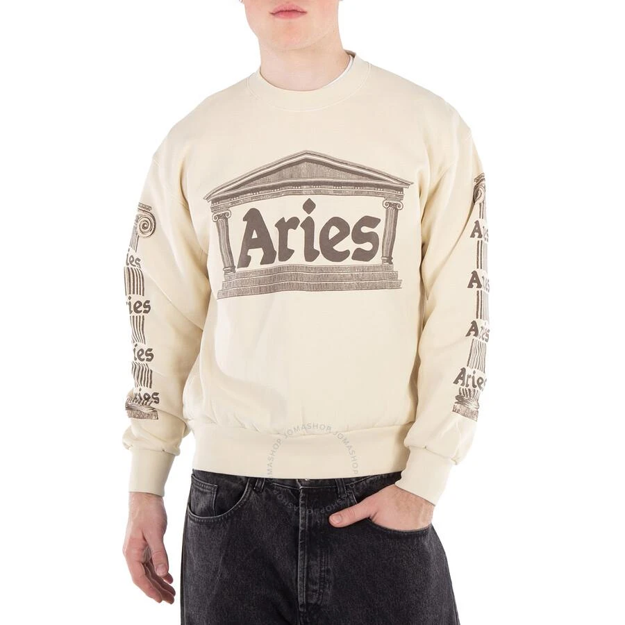 Aries Men's Beige Ancient Column Print Sweatshirt 1